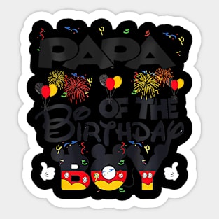 Papa Of The Birthday Boy Mouse Family Matching Sticker